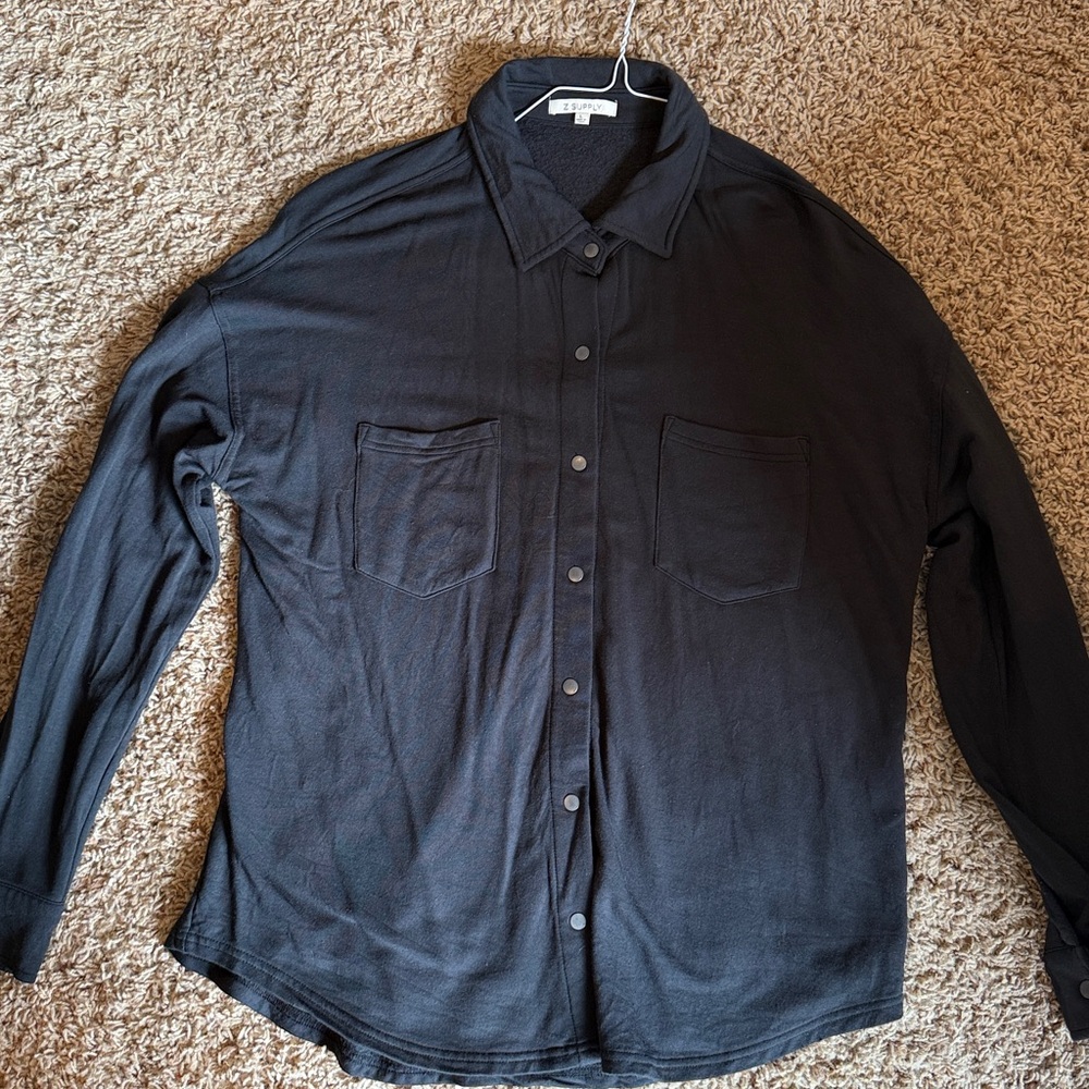 Z Supply Shirt Jacket Black Size Large